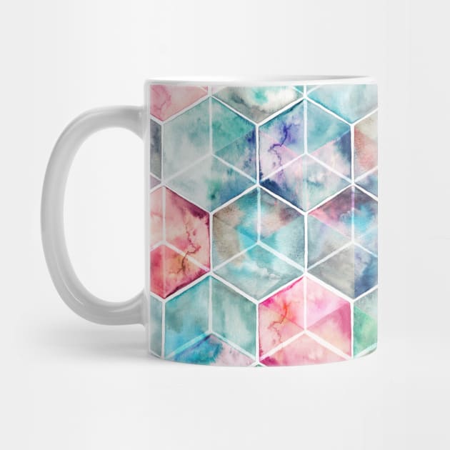 Translucent Watercolor Hexagon Cubes by micklyn